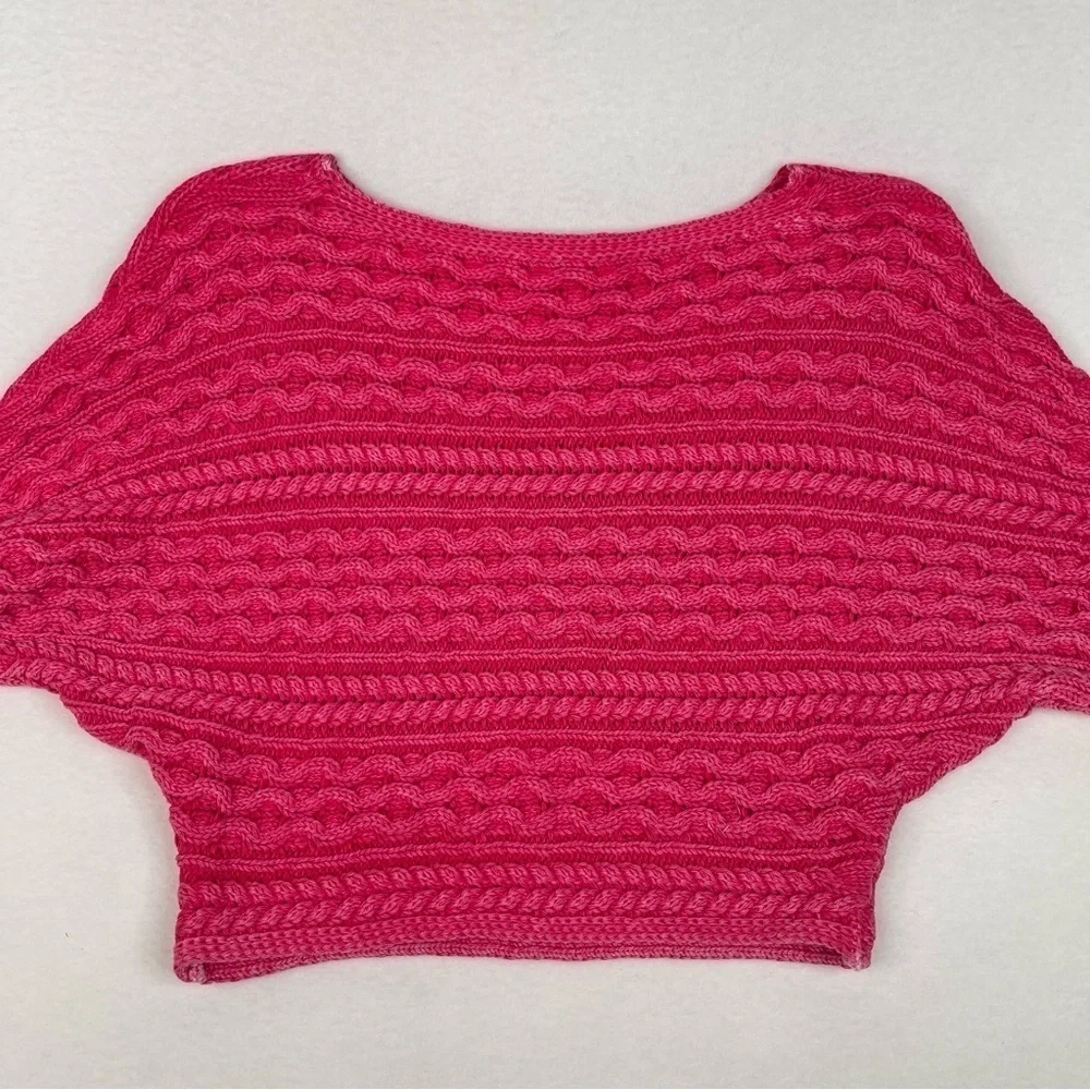Anthropologie Pilcro Pink Fisherman Knit Sweater XS Petite
